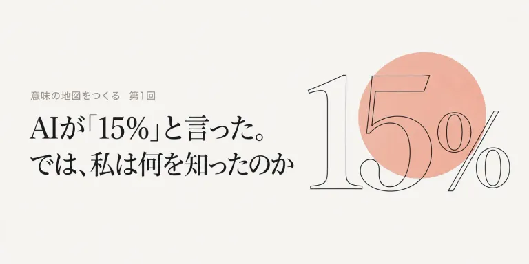 天気予報の降水確率15%は受け入れやすい。でも「彼女が彼を好きである確率は15%」と言われると、その15%が気になる。AIの答えを見て、私は何を知ったことになるのか。シリーズ「意味の地図をつくる」第1回は認識論を訪ねる。