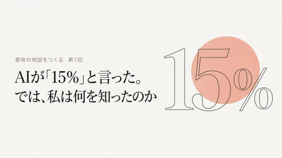 AIが「15%」と言った。では、私は何を知ったのか――Meaning Auditから認識論を訪ねる