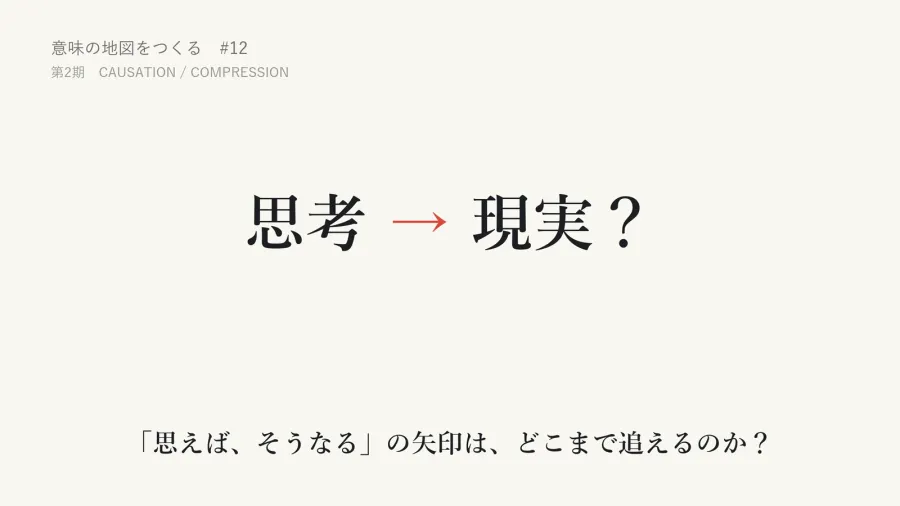 「思えば、そうなる」の矢印は、どこまで追えるのか？――Meaning AuditからJames Allenを訪ねる
